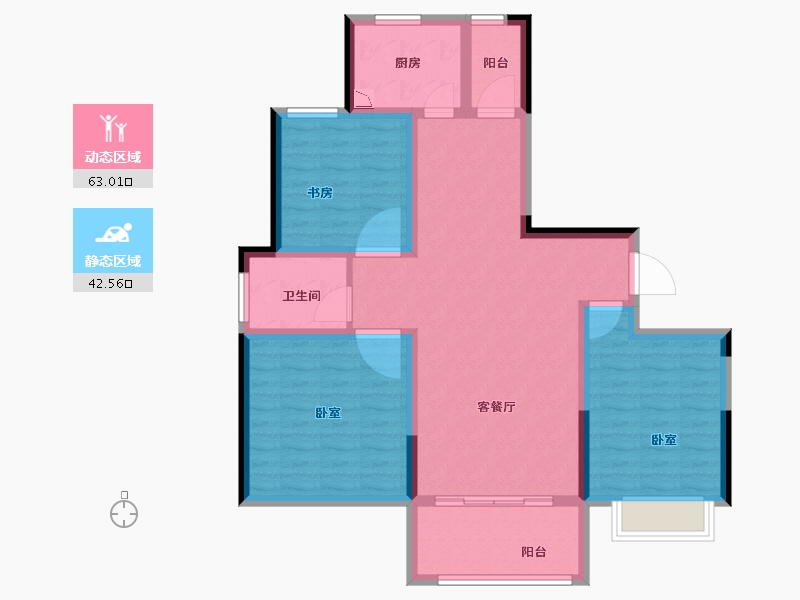 河南省-商丘市-建业香槟圣园-94.09-户型库-动静分区