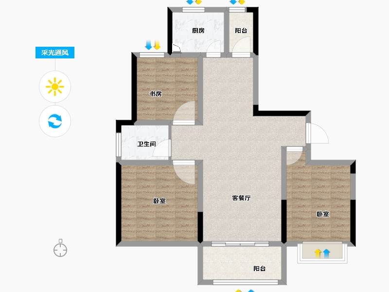 河南省-商丘市-建业香槟圣园-94.09-户型库-采光通风