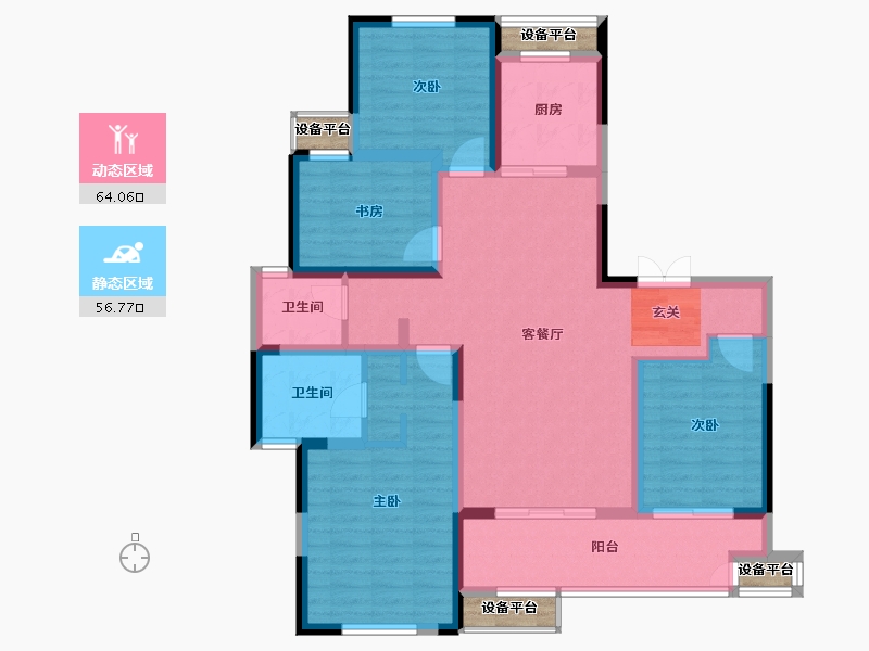 江苏省-常州市-随园金麟府-112.00-户型库-动静分区