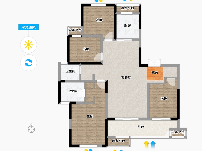 江苏省-常州市-随园金麟府-112.00-户型库-采光通风