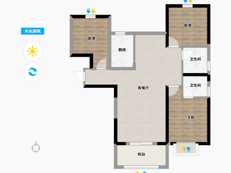 河南省-安阳市-万和府-83.20-户型库-采光通风