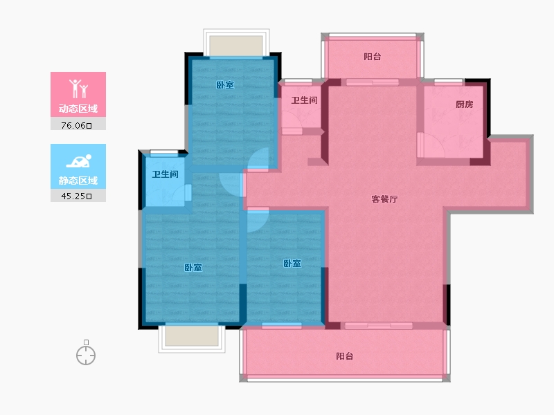 河南省-信阳市-安弘·成功花园-107.00-户型库-动静分区