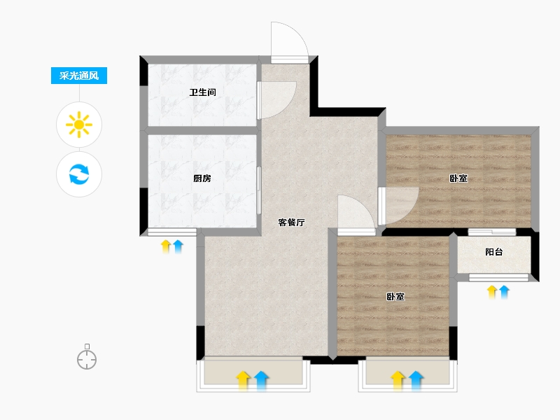 河南省-许昌市-锦绣苑-71.50-户型库-采光通风