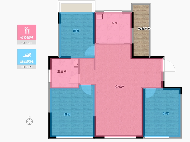 河南省-南阳市-信友天樾-85.00-户型库-动静分区