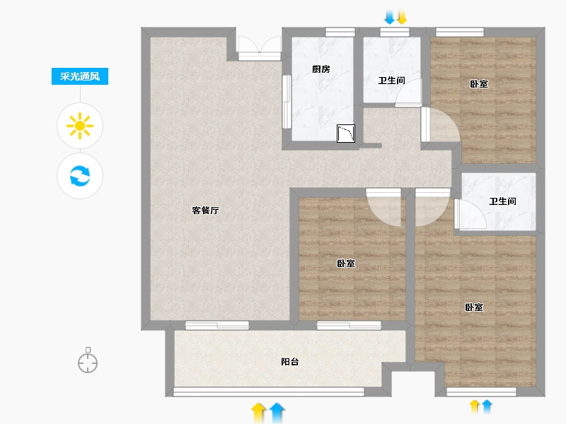 河南省-商丘市-国安·天悦城-90.00-户型库-采光通风