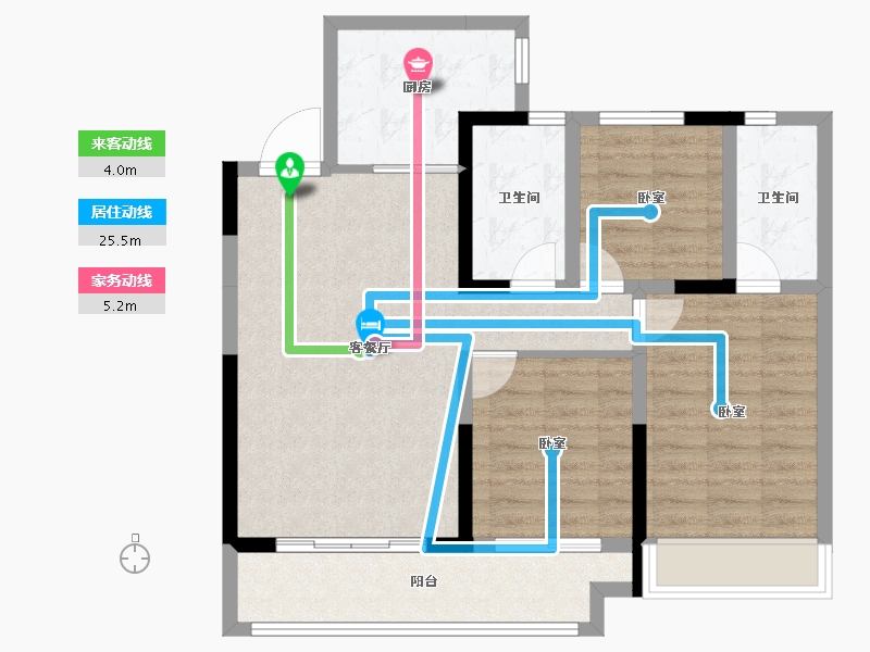 山东省-菏泽市-中铂新天地-84.53-户型库-动静线