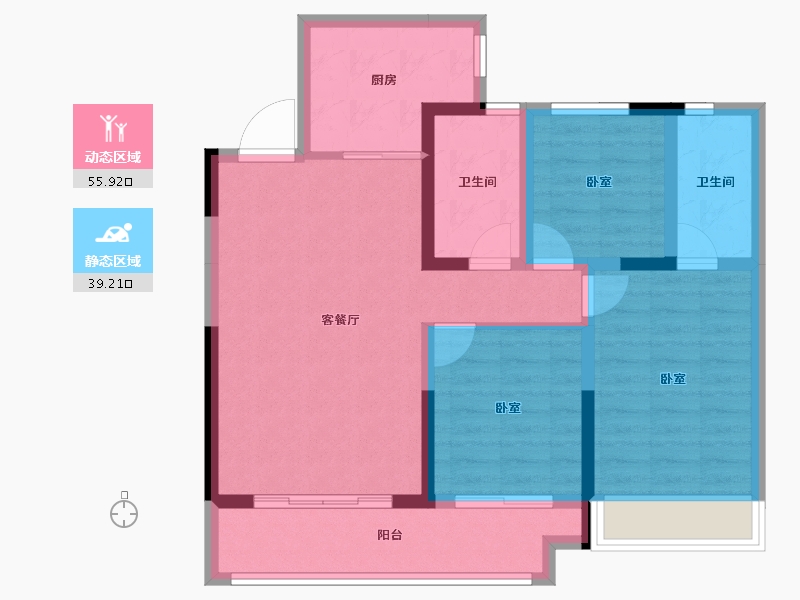 山东省-菏泽市-中铂新天地-84.53-户型库-动静分区