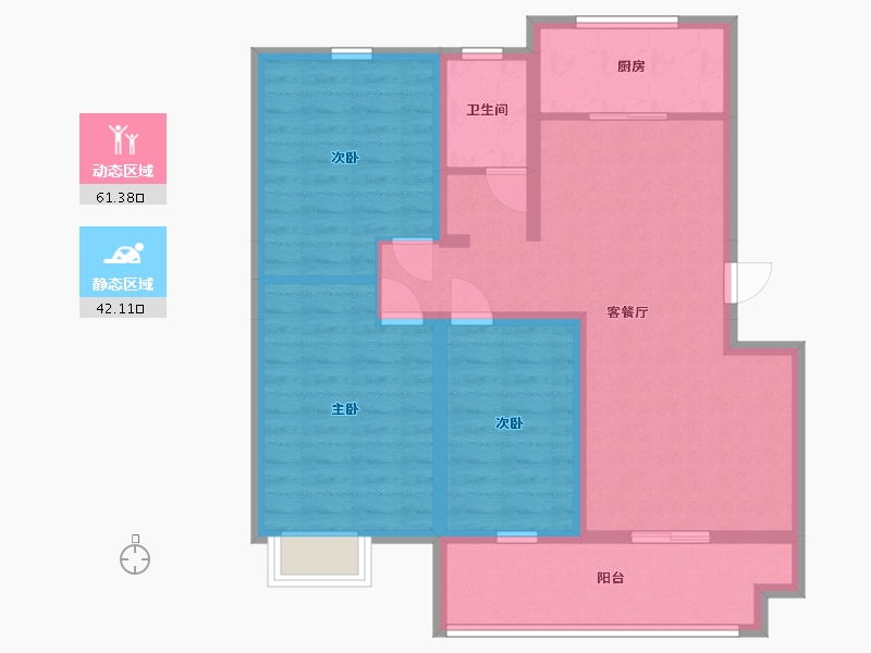 山东省-临沂市-金地·南都雅居-92.13-户型库-动静分区