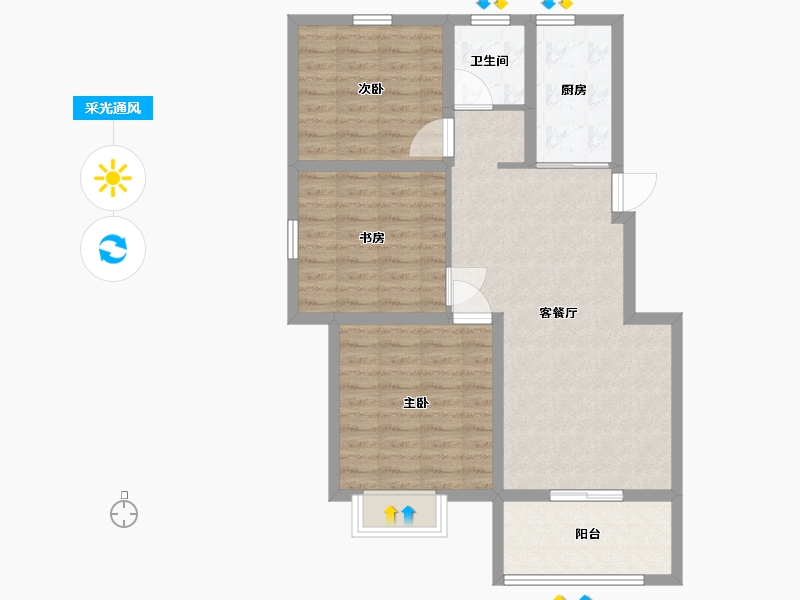 山东省-临沂市-名门世家-82.00-户型库-采光通风