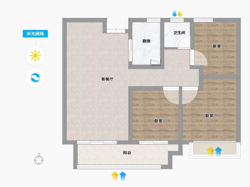 河南省-商丘市-国安·天悦城-77.00-户型库-采光通风