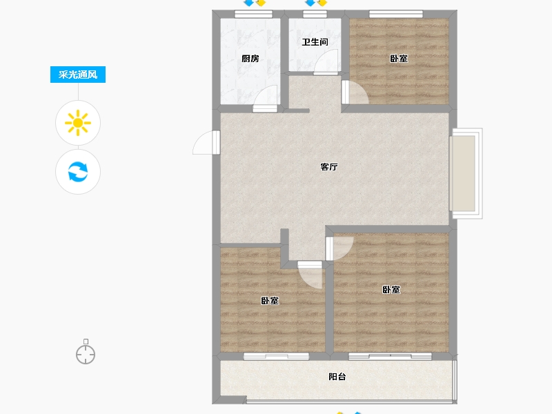 山东省-日照市-安泰MINI月亮湾-89.18-户型库-采光通风