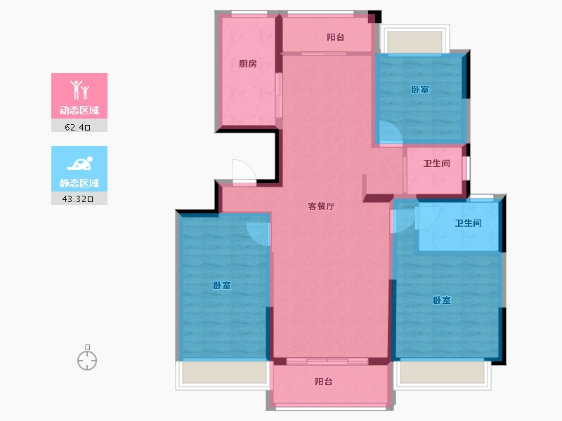 河南省-信阳市-众鑫学府-93.98-户型库-动静分区