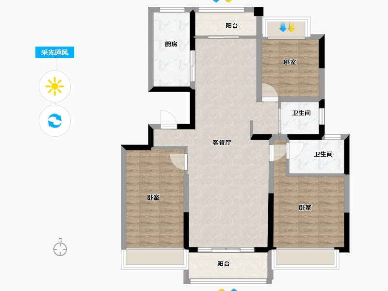 河南省-信阳市-众鑫学府-93.98-户型库-采光通风