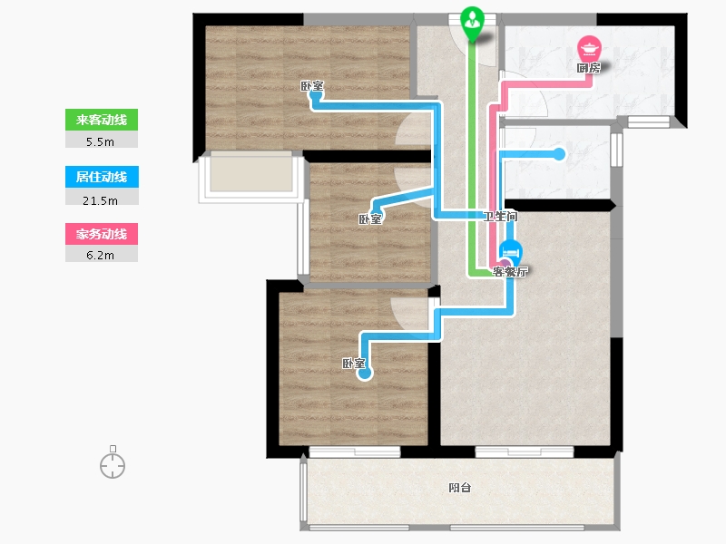 河南省-南阳市-建业壹号城邦-71.00-户型库-动静线