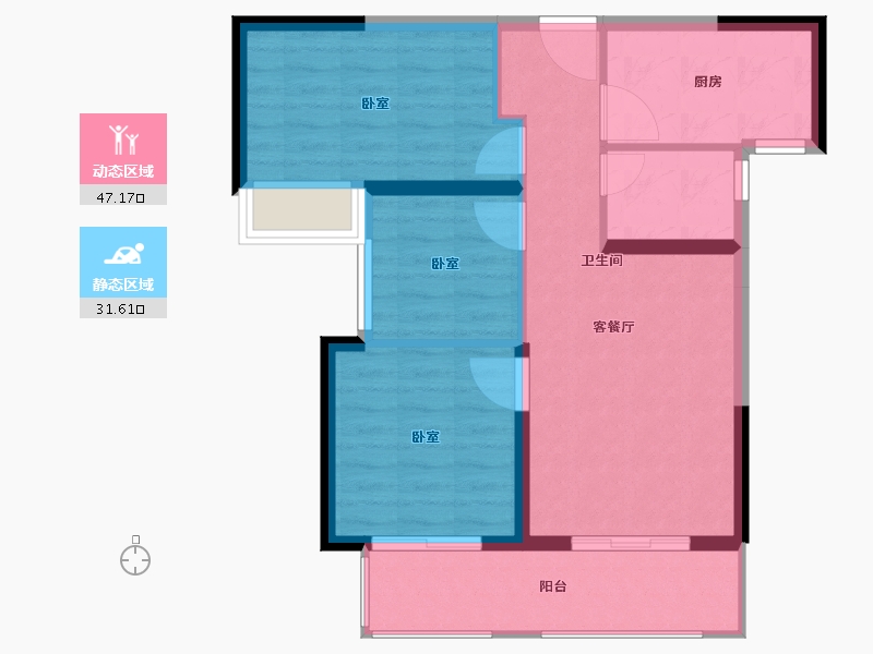 河南省-南阳市-建业壹号城邦-71.00-户型库-动静分区