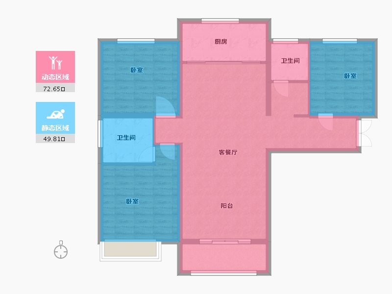 河南省-三门峡市-盛元·第壹城-111.00-户型库-动静分区