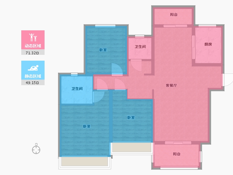 河南省-漯河市-建业西城森林半岛三期·云熙府-108.00-户型库-动静分区