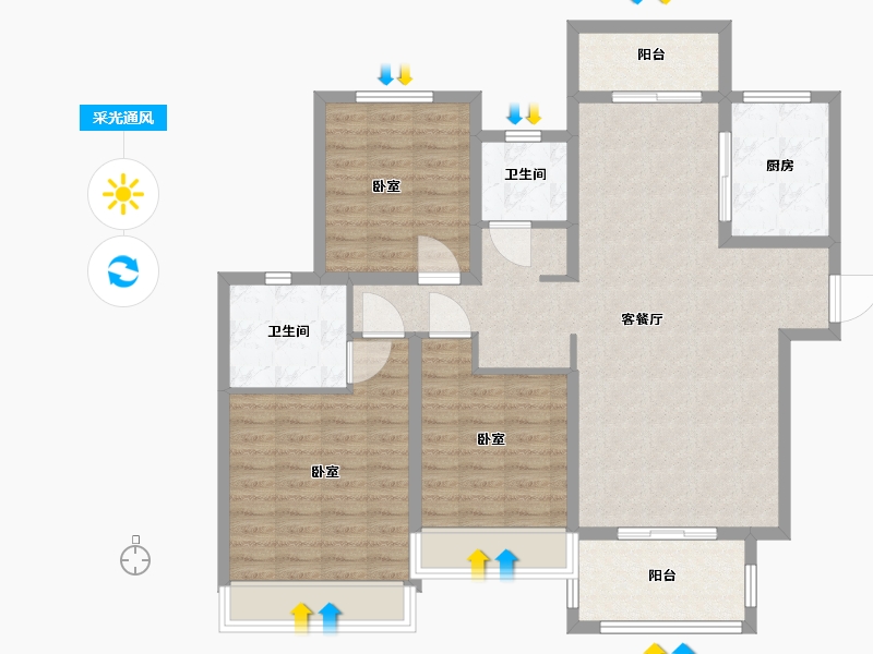 河南省-漯河市-建业西城森林半岛三期·云熙府-108.00-户型库-采光通风