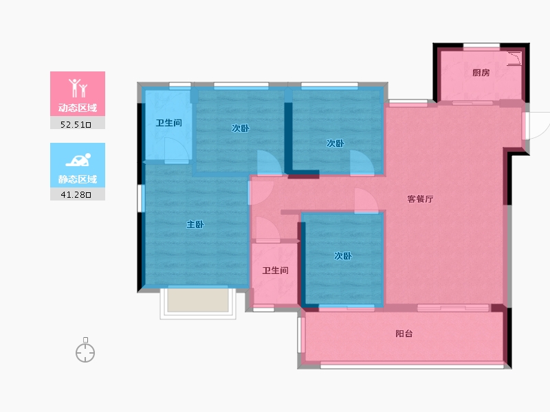 福建省-福州市-壹号学府-84.00-户型库-动静分区