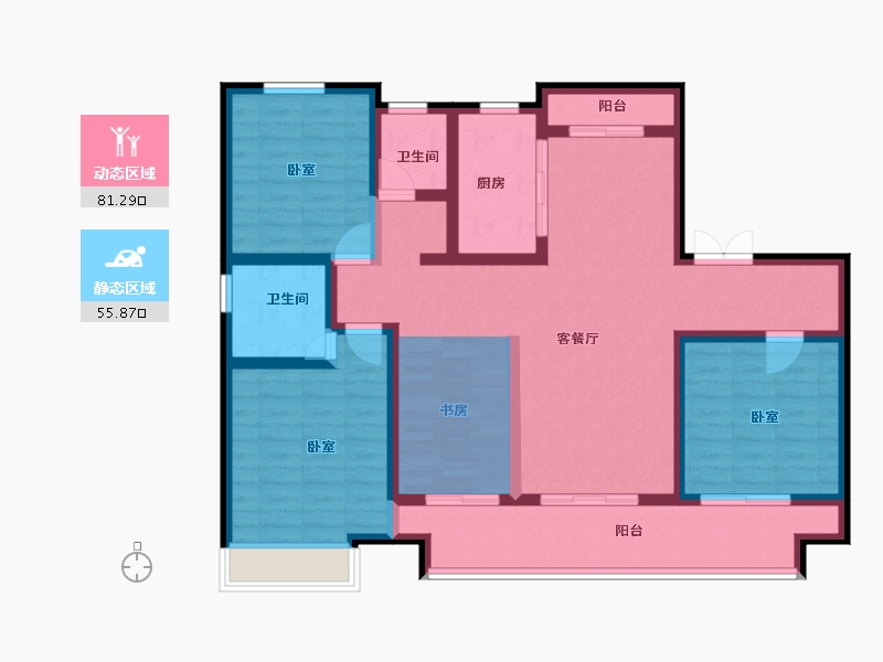 河南省-商丘市-桂园壹号院Ⅱ期-114.00-户型库-动静分区