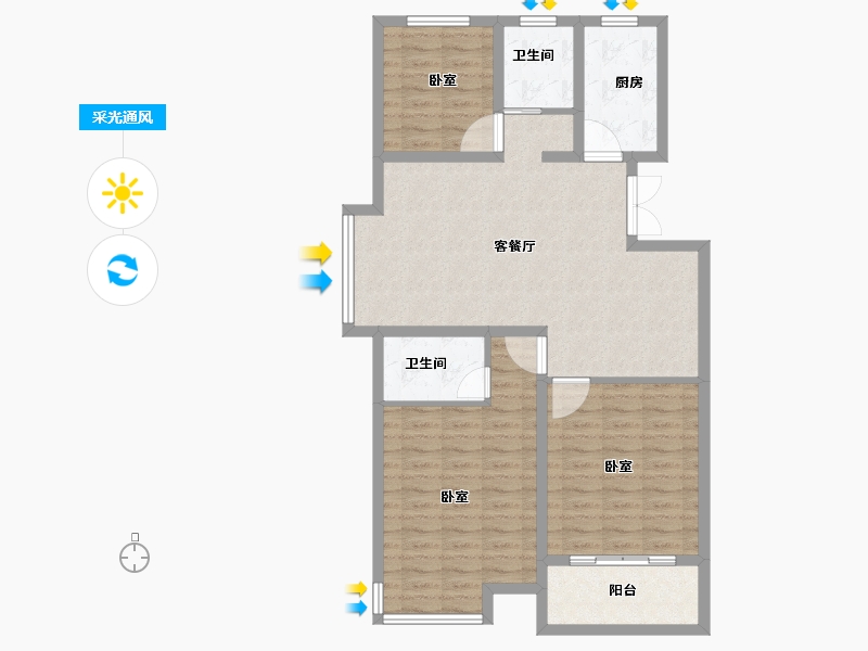 河南省-商丘市-常春藤畅馨园-93.95-户型库-采光通风