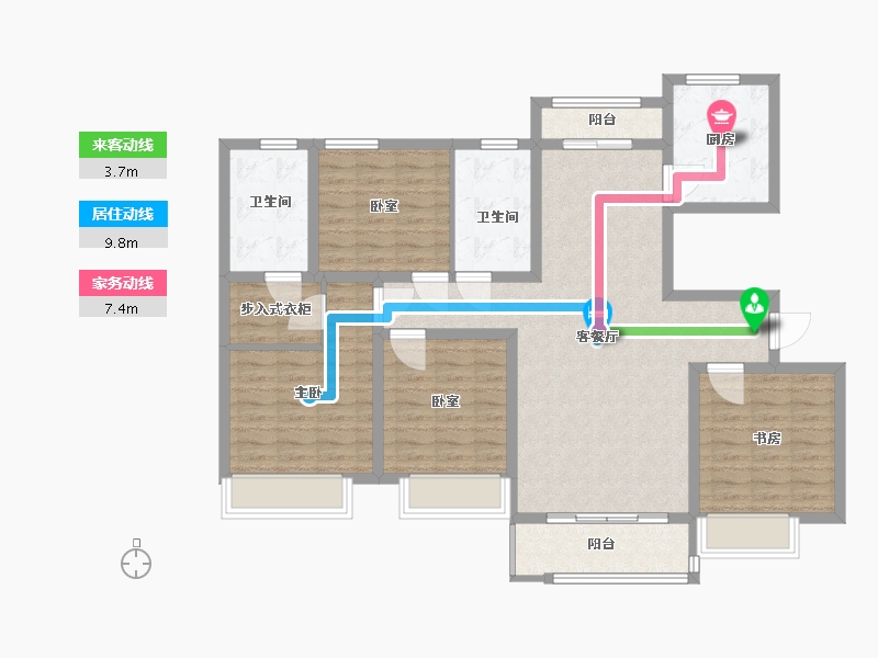 河南省-许昌市-长葛建业森林半岛-112.00-户型库-动静线