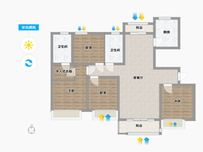 河南省-许昌市-长葛建业森林半岛-112.00-户型库-采光通风