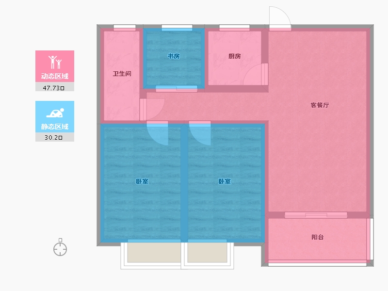 河南省-许昌市-上宅西湖湾-68.53-户型库-动静分区