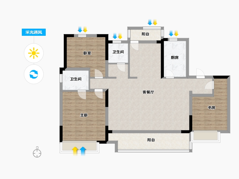 河南省-许昌市-招商公园与湖-114.00-户型库-采光通风