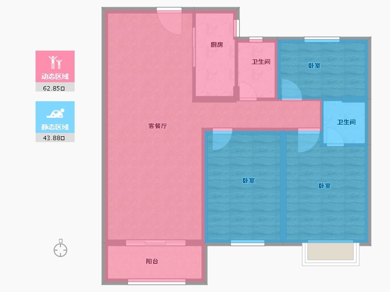 山东省-菏泽市-壹品公馆-96.00-户型库-动静分区