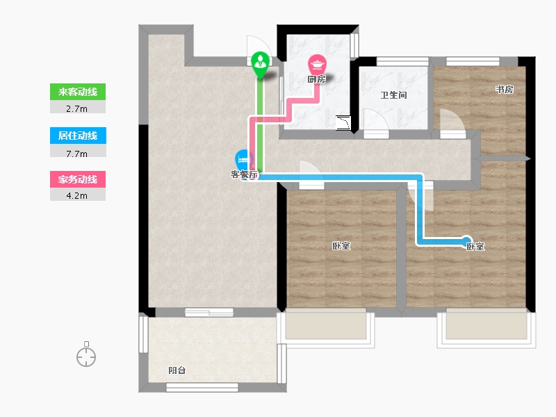 河南省-许昌市-康桥九溪天悦-71.00-户型库-动静线