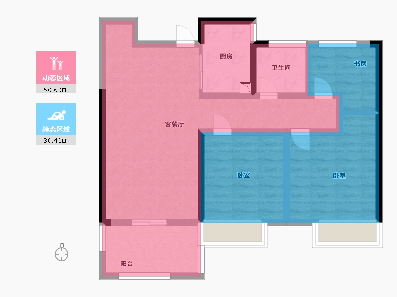 河南省-许昌市-康桥九溪天悦-71.00-户型库-动静分区