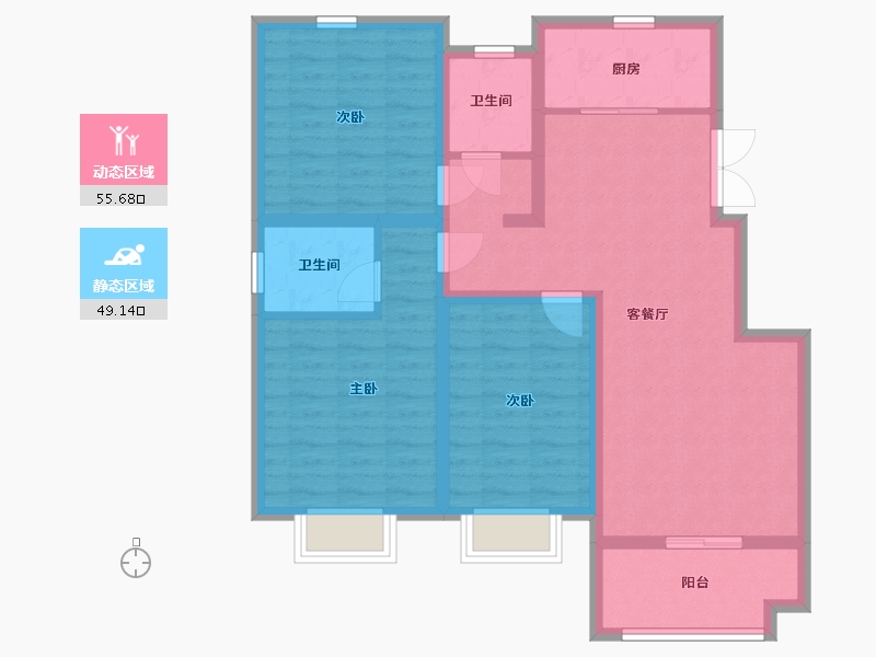 山东省-临沂市-名门世家-93.30-户型库-动静分区