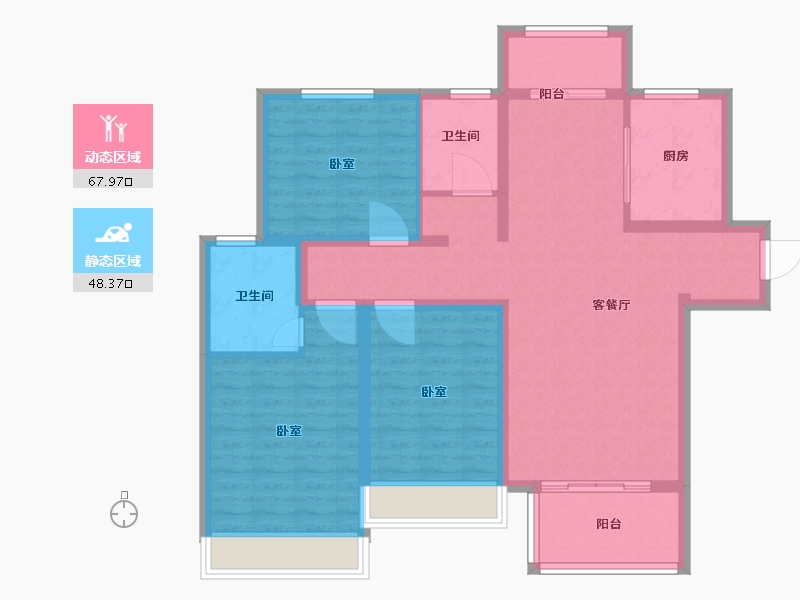 河南省-南阳市-邓州建业城-104.00-户型库-动静分区