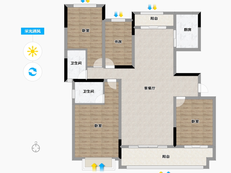 河南省-商丘市-建业香槟圣园-134.78-户型库-采光通风