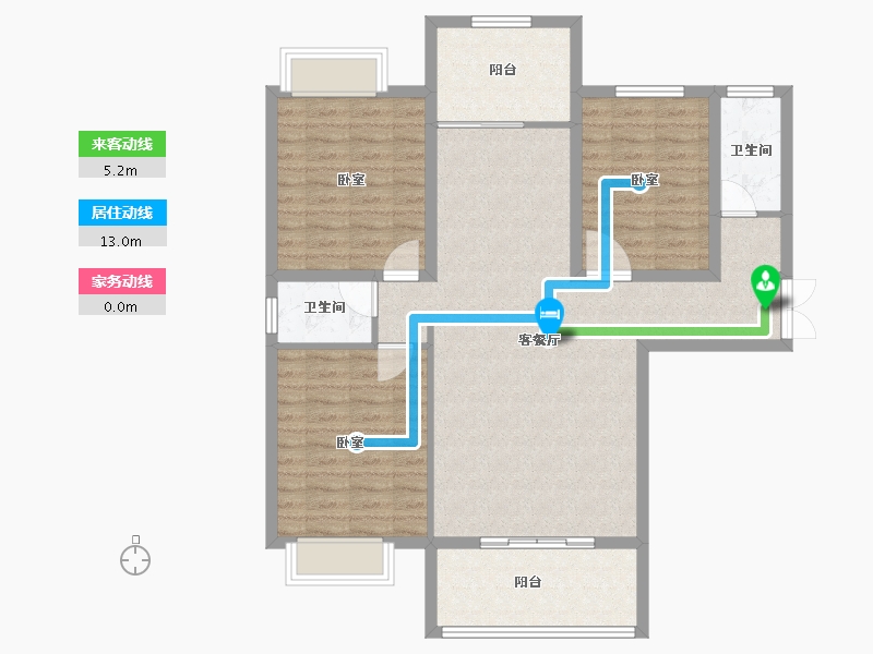 河南省-信阳市-华鼎·蓝天家苑-102.54-户型库-动静线