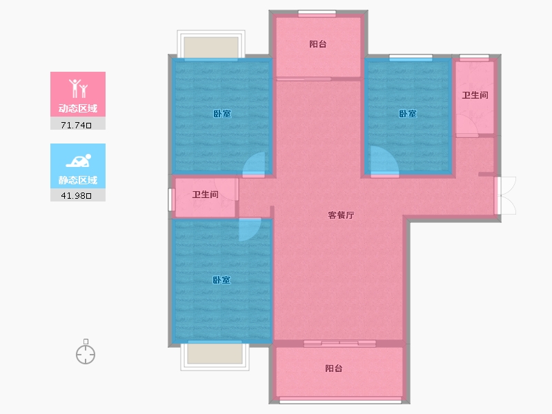 河南省-信阳市-华鼎·蓝天家苑-102.54-户型库-动静分区