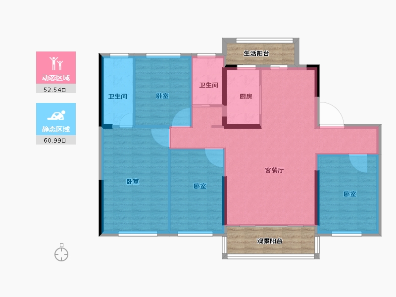 河南省-信阳市-息县碧桂园-114.19-户型库-动静分区