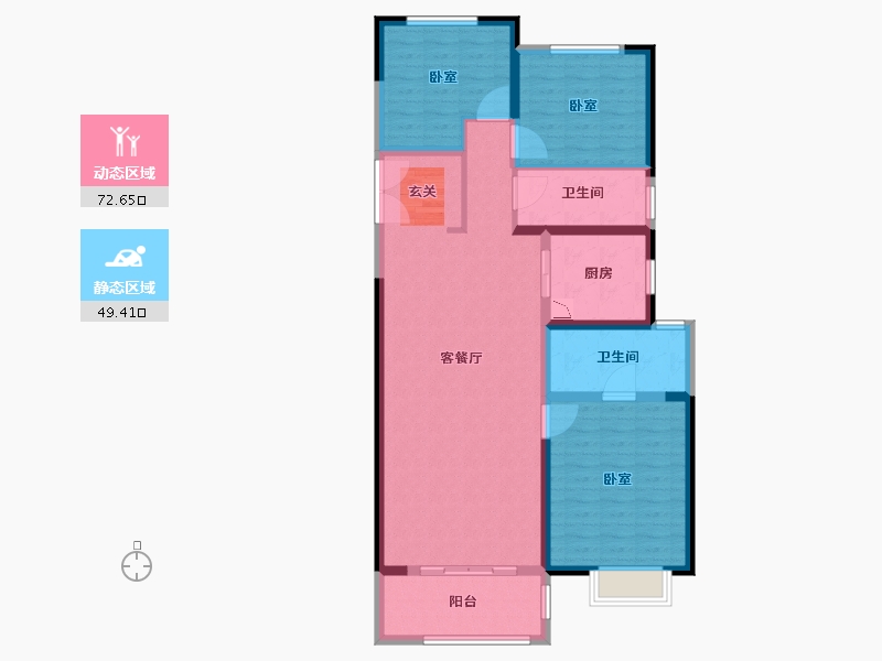 河南省-郑州市-鑫苑金水观城-110.00-户型库-动静分区