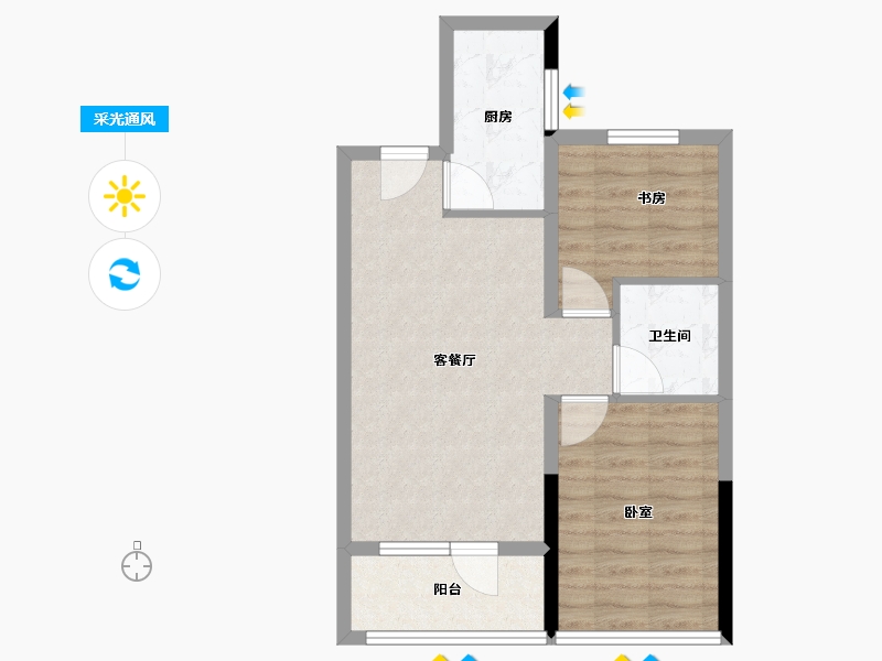 山东省-济南市-鲁能美丽汇-57.99-户型库-采光通风