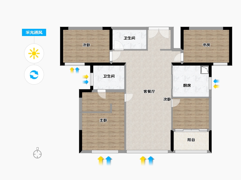 福建省-厦门市-中骏天宸-121.58-户型库-采光通风