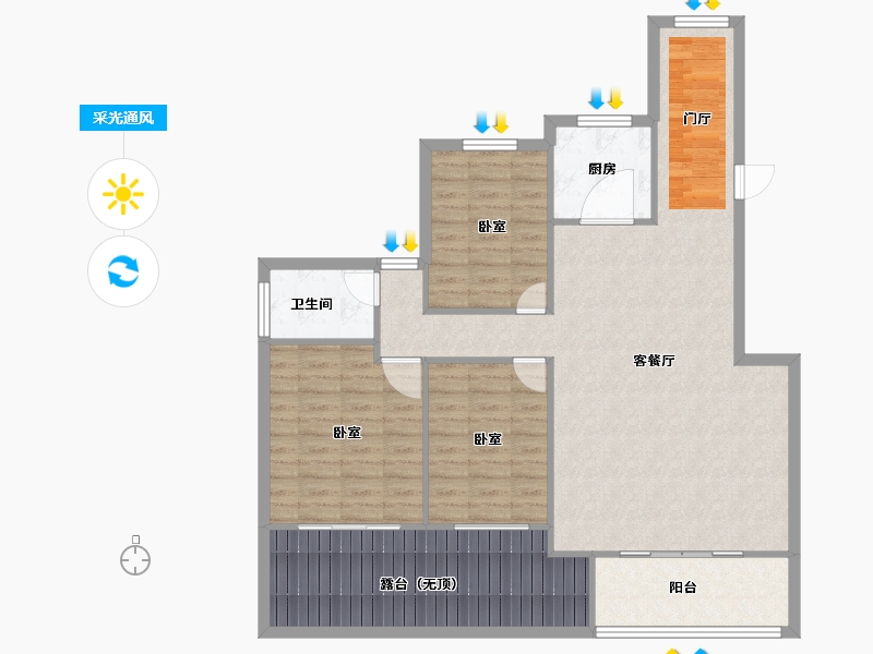 河南省-信阳市-西亚美悦城-111.68-户型库-采光通风