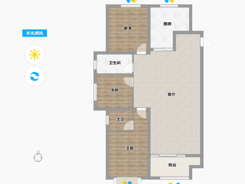 山东省-日照市-蓝天尚东区-104.05-户型库-采光通风