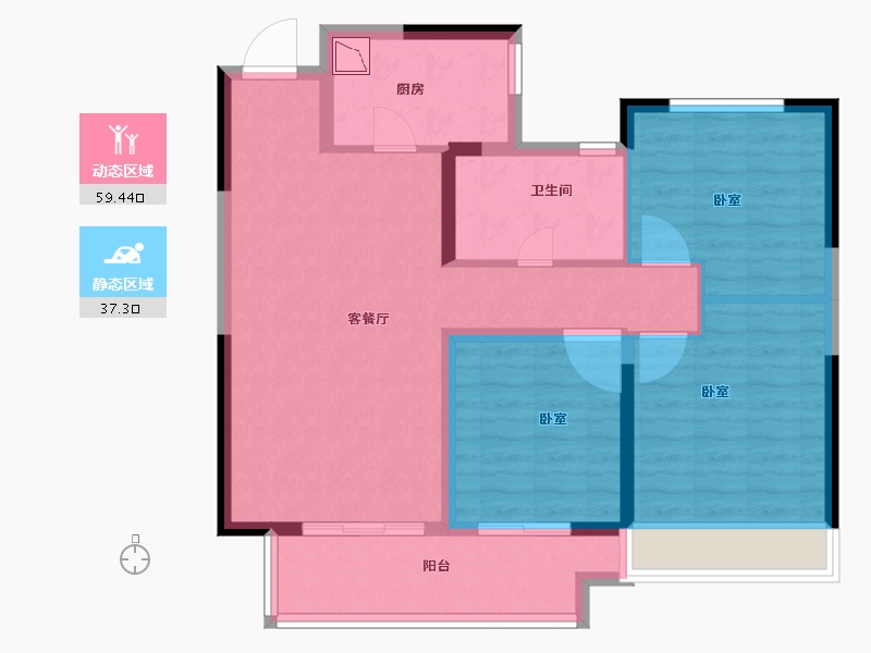 河南省-南阳市-阳光城·丽景公园-86.00-户型库-动静分区