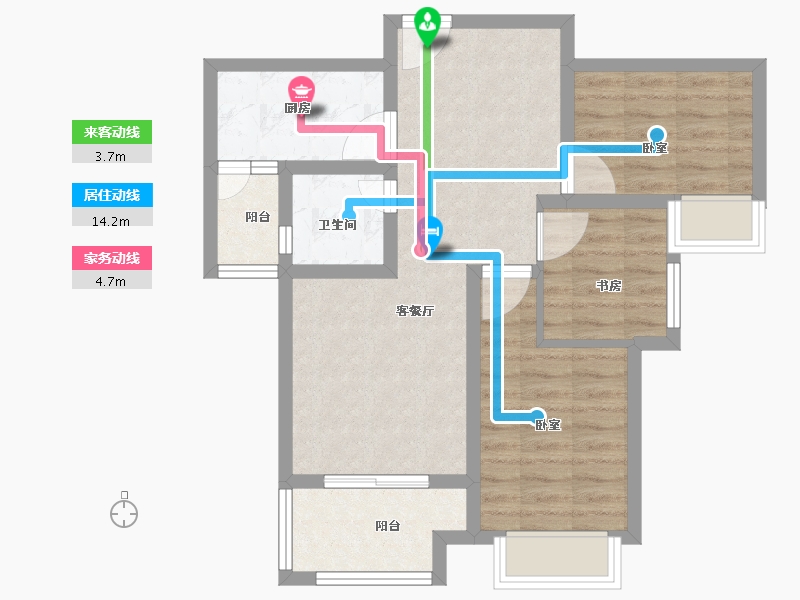 河南省-信阳市-林溪佳苑-66.01-户型库-动静线