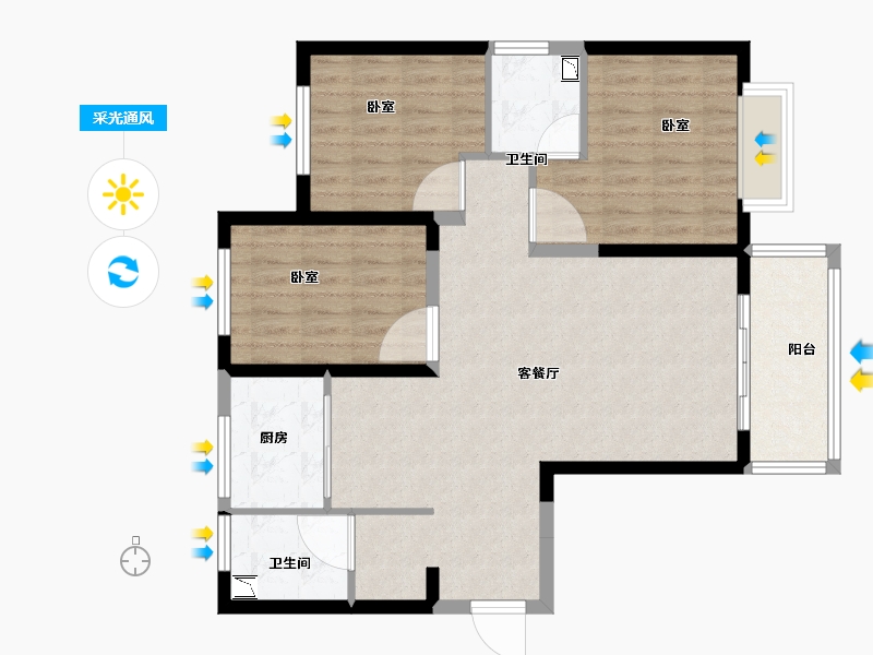 河南省-南阳市-龙都·臻品-89.47-户型库-采光通风