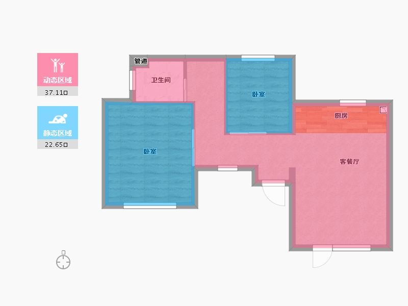 山东省-青岛市-融创阿朵小镇-54.06-户型库-动静分区