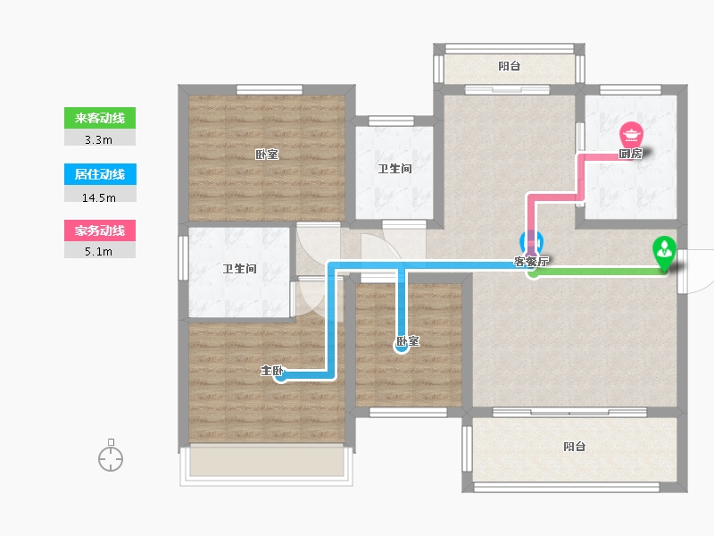 河南省-许昌市-长葛建业森林半岛-110.00-户型库-动静线