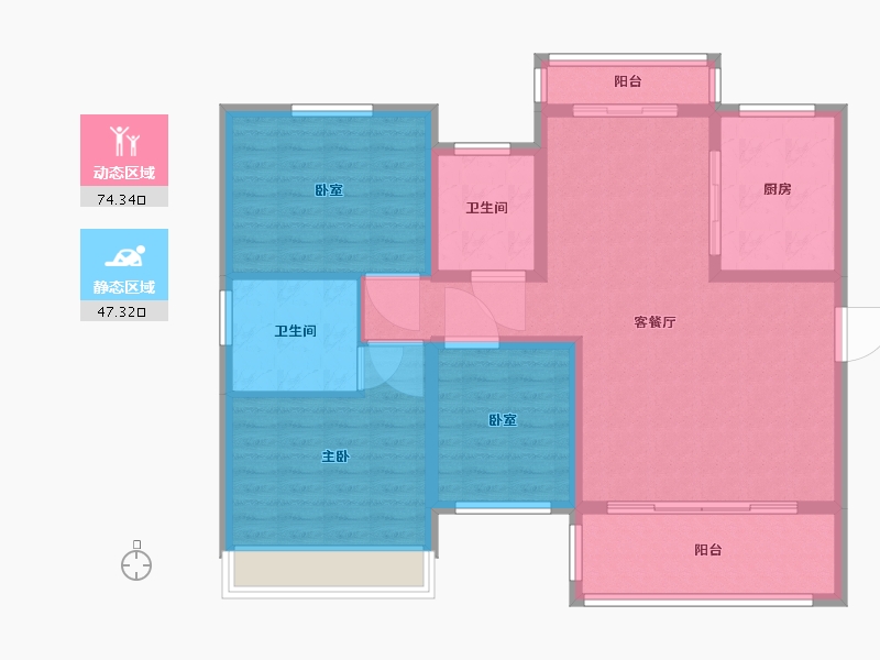 河南省-许昌市-长葛建业森林半岛-110.00-户型库-动静分区