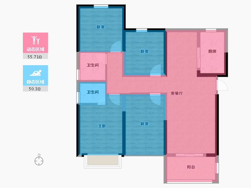 河南省-安阳市-万和府-93.93-户型库-动静分区